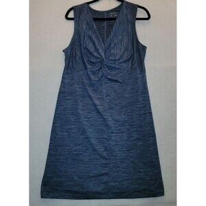 Eddie Bauer Women's PL  Blue Space-Dye Travere Twist-Front Sleeveless Tank Dress
